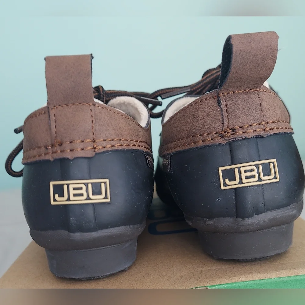 JBU Brown and Black Neutral Waterproof Duck Shoes Women's Size 6.5 Preppy Cozy